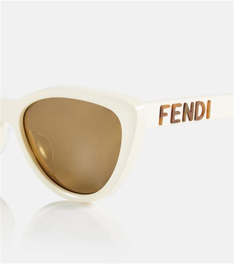 fendi round 56mm cat eye sunglasses|fendi cat eye sunglasses white.